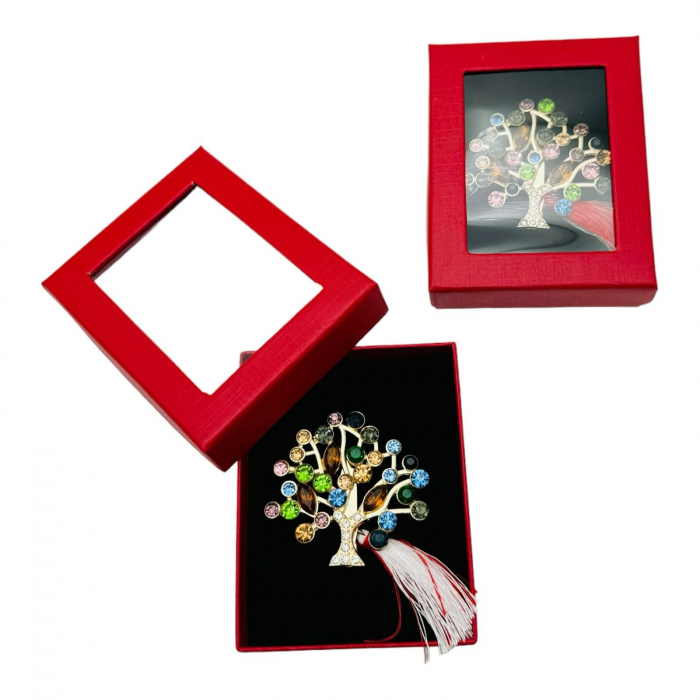 Brosa Martisor Copacul Vietii, marime mare, ambalata in cutie rosie, 8.5×6.5×2.5cm,   [5]