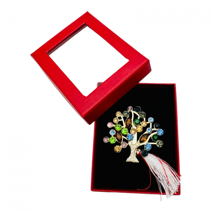 Brosa Martisor Copacul Vietii, marime mare, ambalata in cutie rosie, 8.5×6.5×2.5cm,   [6]