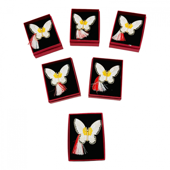 Brosa Martisor Fluturas Stilizat, marime mare, ambalata in cutie rosie, 8.5×6.5×2.5cm  [6]