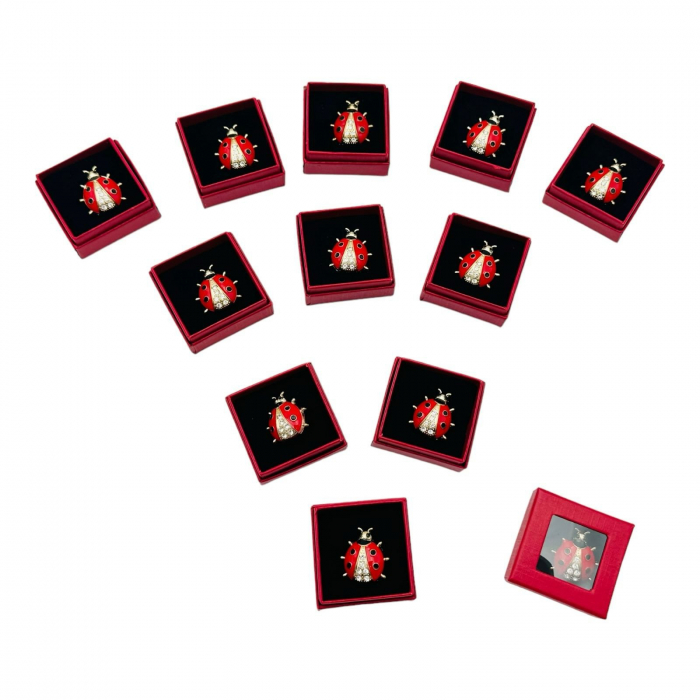 Brosa Martisor in cutiuta cu fereastra, 5×5cm, Gargarita Norocoasa, model 2025,   [4]