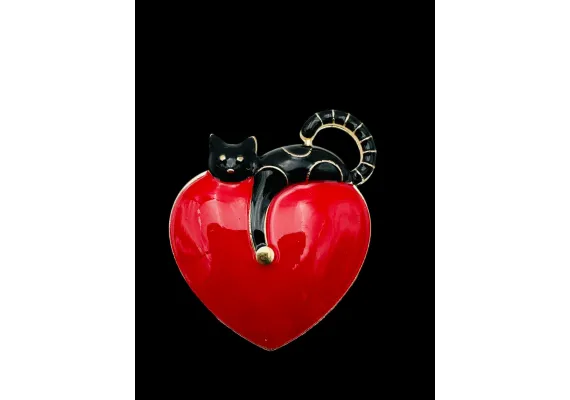 Brosa Martisor, marime mare, Cat Love, editie 2025, 6×5cm  [1]