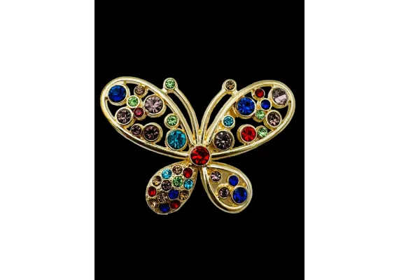 Brosa Martisor marime mare, Fluture Stilizat cu Strasuri, editie 2025,6×5  [1]