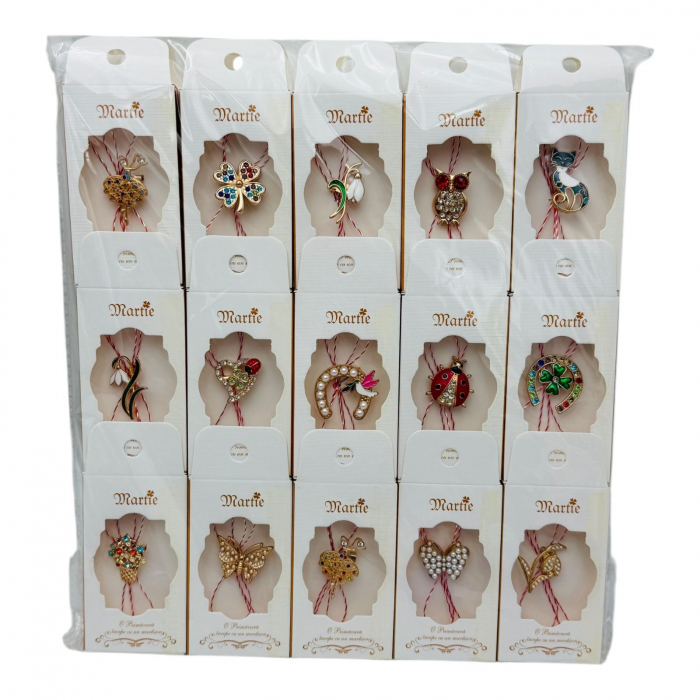 Brosa Martisor, modele combinate, in cutiuta deosebita, 9×5cm,   [4]