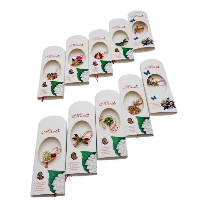 Brosa Martisor, modele combinate in set, ambalaj specific, 14×5cm  [6]