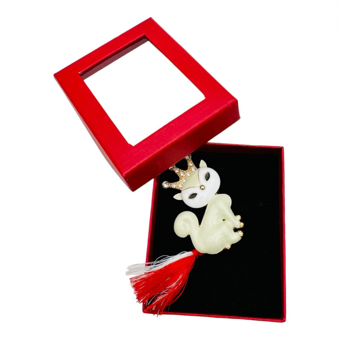 Brosa Martisor Pisicuta Imperiala, marime mare, ambalata in cutie rosie, 8.5×6.5×2.5cm,   [4]