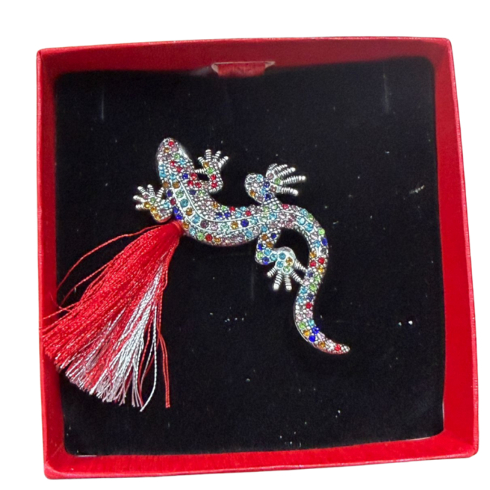 Brosa Soparla Martisor cu Strasuri Multicolore in Cutie Cadou Eleganta [2]