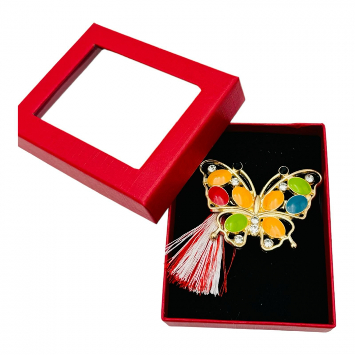 BrosaFluturas Colorat, marime mare, ambalata in cutie rosie, 8.5×6.5×2.5cm  [6]