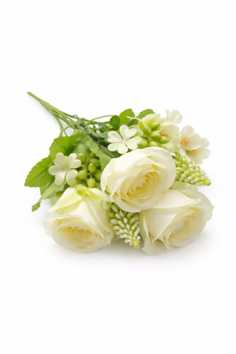 set 4 trandafiri albi cu flori albe decorative [2]