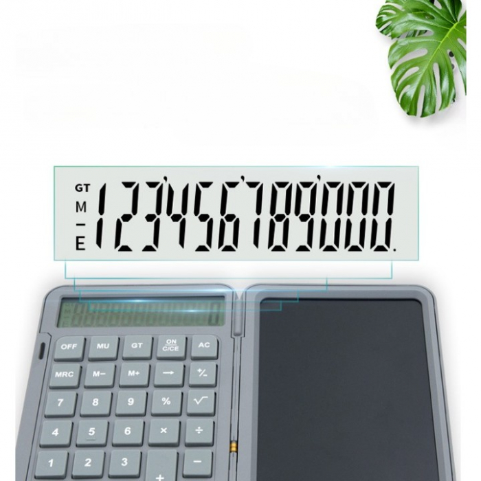 Calculator de Mana Reincarcabil cu Tabla de Scris, , Calculator Portabil, Ecran LCD, Afisaj cu 12 Cifre, Ecran de 15 cm, Culoare Gri [4]