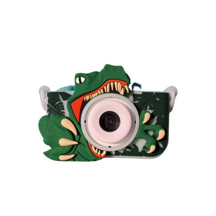 Camera foto digitala pentru copii model dinozaur, display IPS, incarcare USB, suport card SD, 13×12×6cm  [4]