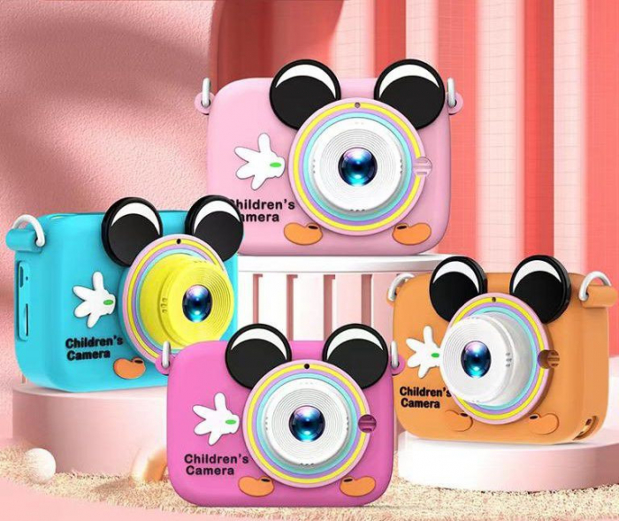Camera foto digitala pentru copii model soricel, display IPS, incarcare USB, suport card SD, 12×12×6cm  [2]