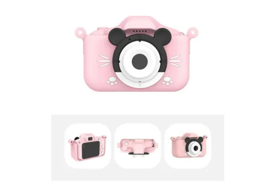 Camera foto digitala pentru copii model soricel, incarcare USB, suport card SD, display IPS, 13×12×6cm  [1]