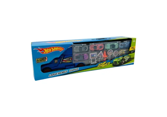 Camion Transport Mașinuțe – Garaj Mobil, 44x13 cm, Set 10 Mașinuțe și Accesorii  [1]