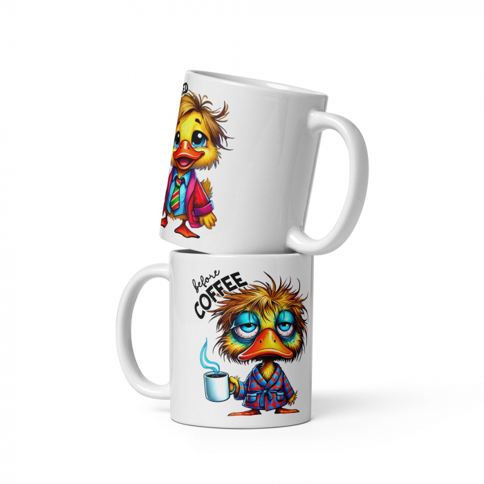 Cana cu Doua Fete, 330 ml, ceramica – Starea sincera dinainte și de după cafea,  [2]