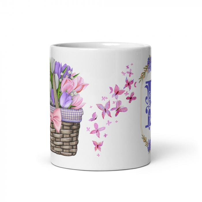 Cana cu model floral și inițială – Cadou special – 330 ml  [6]