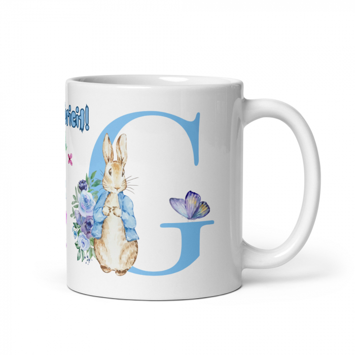 Cana personalizata, Initiala G - Cadou Special de Paste – 11 oz. 330 ml  [4]