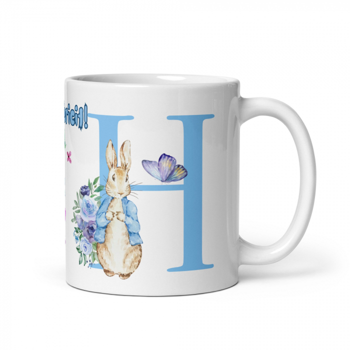 Cana personalizata, Initiala H - Cadou Special de Paste – 11 oz. 330 ml  [4]
