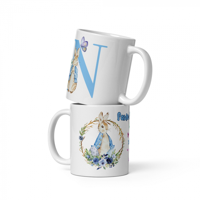 Cana personalizata, Initiala N - Cadou Special de Paste – 11 oz. 330 ml  [2]
