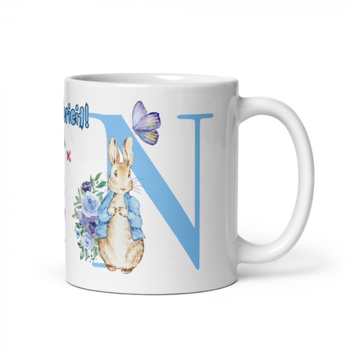 Cana personalizata, Initiala N - Cadou Special de Paste – 11 oz. 330 ml  [4]
