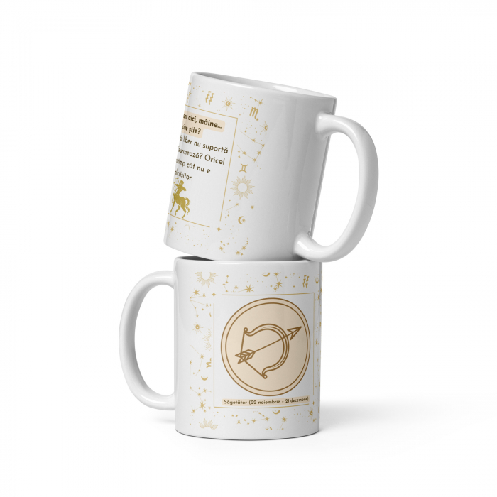 Cana personalizata „Sagetator – Aventurier si Optimist” – 11 oz. 330ml  [2]