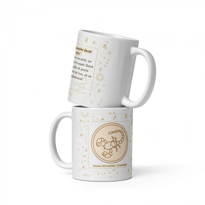 Cana personalizata „Scorpion – Intensitate si Mister” – 11 oz. 330 ml  [2]