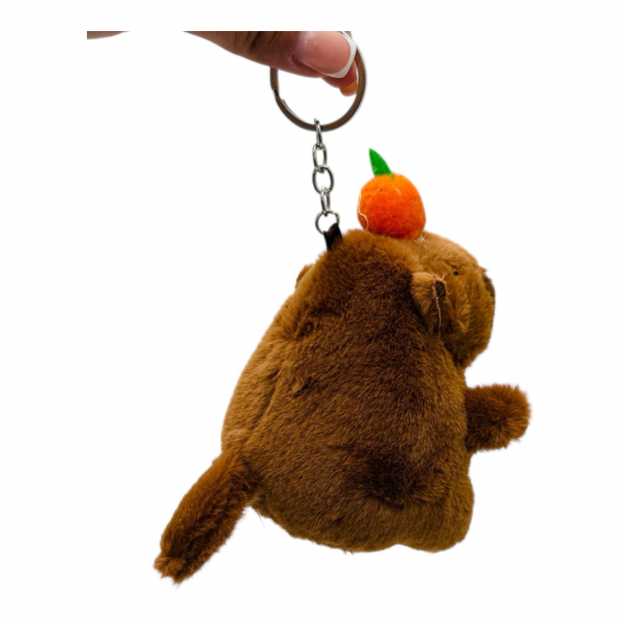 Capybara de plus 12.5 cm – jucarie interactiva adorabila, care da din coada la tragerea atei, perfecta pentru copii si colectionari,  [3]