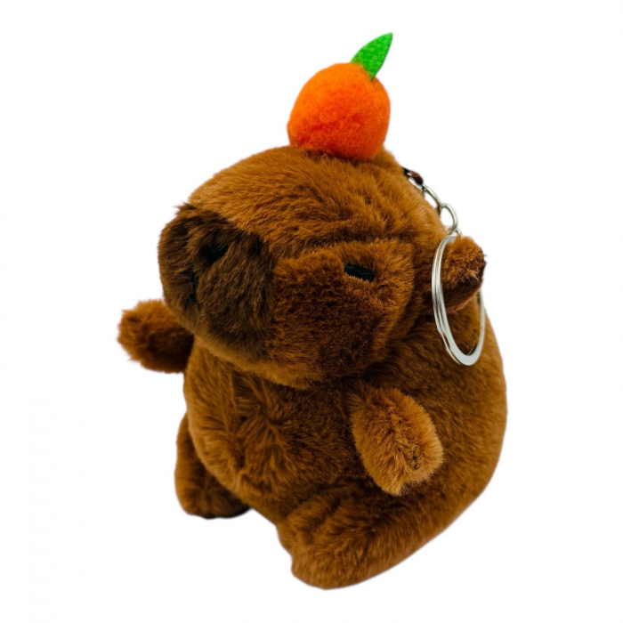 Capybara de plus 12.5 cm – jucarie interactiva adorabila, care da din coada la tragerea atei, perfecta pentru copii si colectionari,  [4]