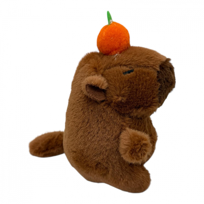 Capybara de plus 12.5 cm – jucarie interactiva adorabila, care da din coada la tragerea atei, perfecta pentru copii si colectionari,  [2]