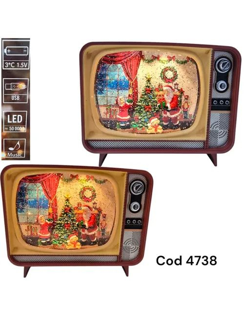 TV luminos muzical de Crăciun LED cu efecte de zăpadă și melodii [5]