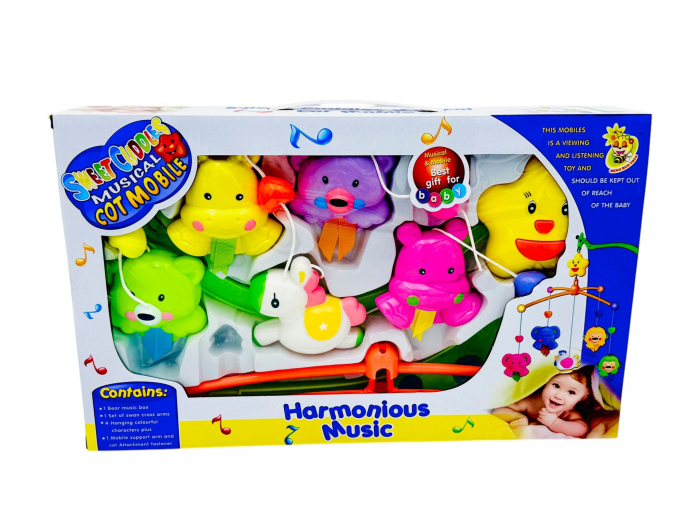 Carusel muzical pentru bebeluși, 6 figurine, Sweets Cuddles Musical,  multicolor, 38×23.5×6.5cm,  [2]