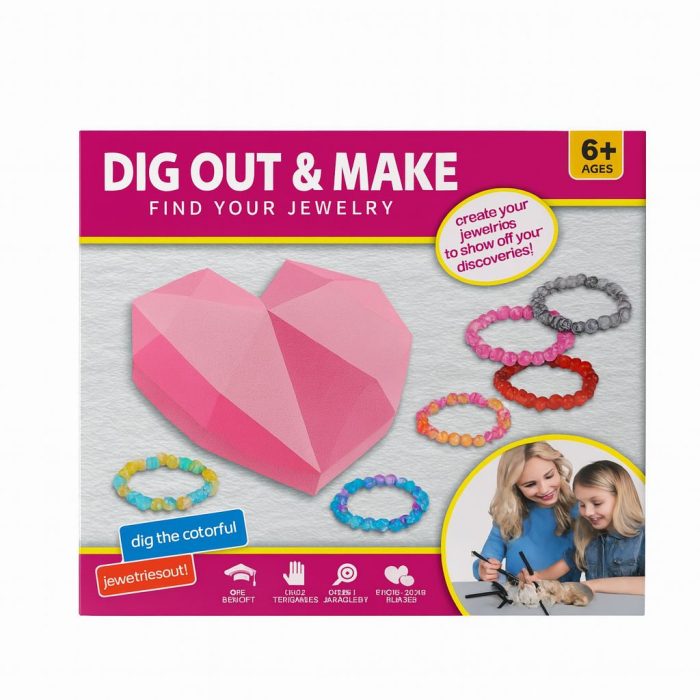 Set Creativ pentru Fetite – Descopera si Creeaza Bijuterii „Dig Out & Make”, 24x21cm [1]