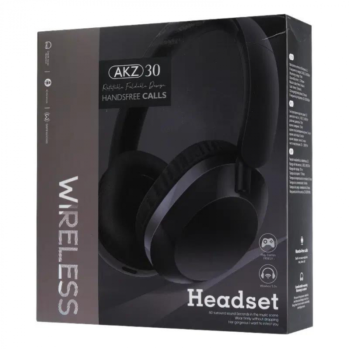 Casti wireless AKZ30, autonomie 5h, raza acțiune pana la 10m, stereo jack  [3]