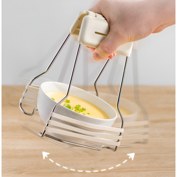 Clema pentru Boluri, , Anti-Alunecare, din Silicon, de Uz Casnic, Rezistent la Temperaturi Inalte, 17.6x11.5x5.15cm, Gri [13]