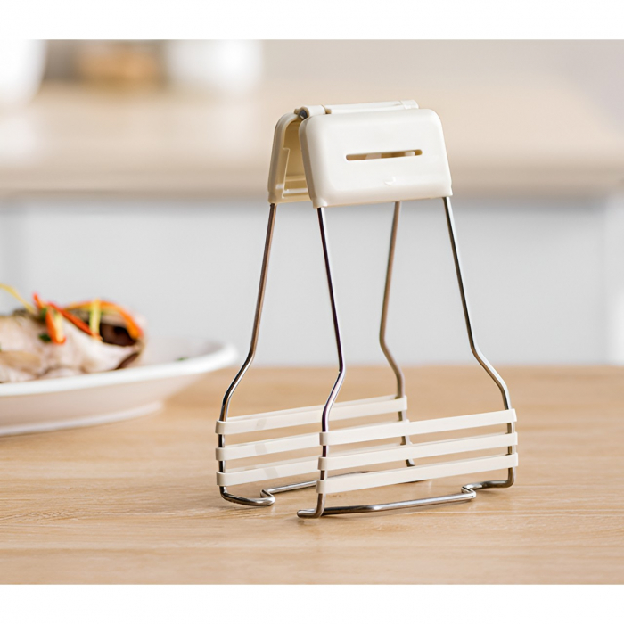 Clema pentru Boluri, , Anti-Alunecare, din Silicon, de Uz Casnic, Rezistent la Temperaturi Inalte, 17.6x11.5x5.15cm, Gri [9]