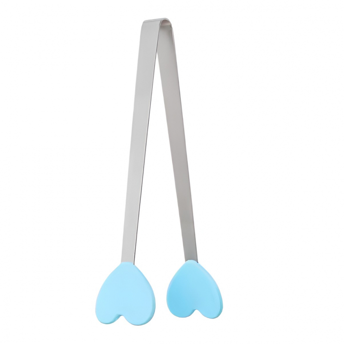 Cleste Creativ pentru Mancare, , Model Inimioare din Silicon, 14.5x3 cm, Rezistent la Temperaturi Inalte si Coroziune, Albastru [1]