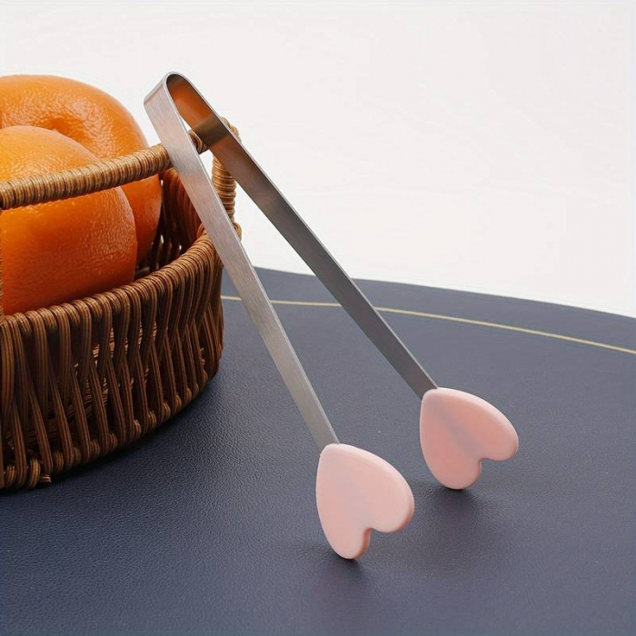 Cleste Creativ pentru Mancare, , Model Inimioare din Silicon, 14.5x3 cm, Rezistent la Temperaturi Inalte si Coroziune, Roz [3]