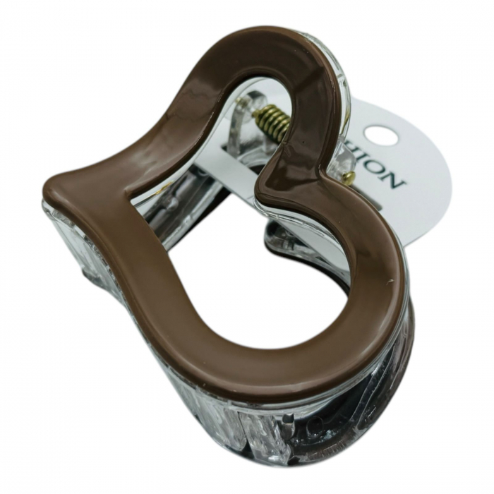 Clește de Păr 6cm, Model Inimă, Silicon Lucios, Culori Diverse, Cu Etichetă pentru Expunere | Accesoriu Romantic și Practic |  [4]