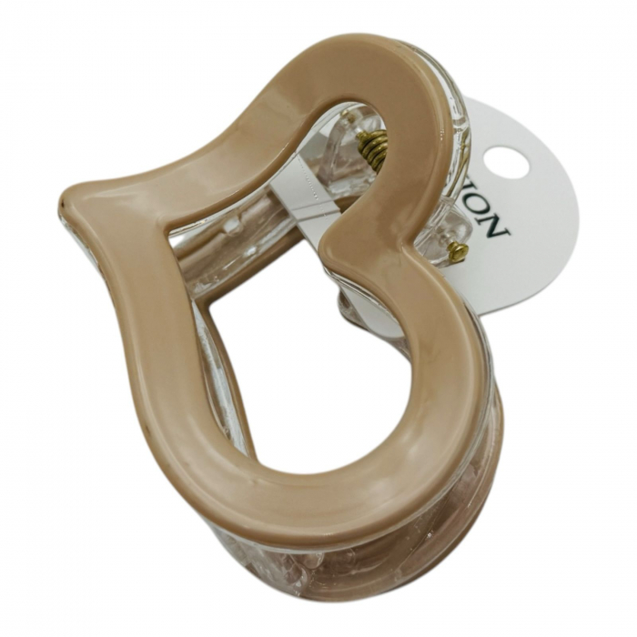 Clește de Păr 6cm, Model Inimă, Silicon Lucios, Culori Diverse, Cu Etichetă pentru Expunere | Accesoriu Romantic și Practic |  [5]