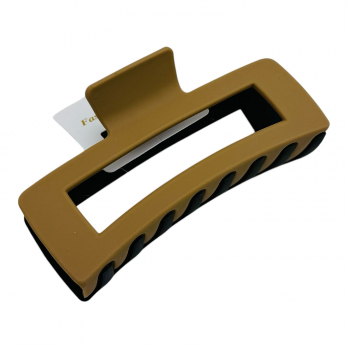 Clește de Păr Mare 10.5cm, Model Dreptunghiular, Silicon Mat, Culori Diverse, Cu Etichetă pentru Expunere | Accesoriu Modern |  [2]