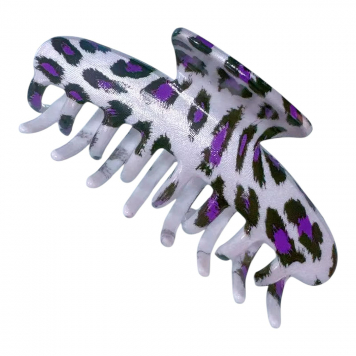 Cleste de Păr Mare 11cm, Model Animal Print, Cu Etichetă pentru Expunere | Accesoriu Fashion |  [3]