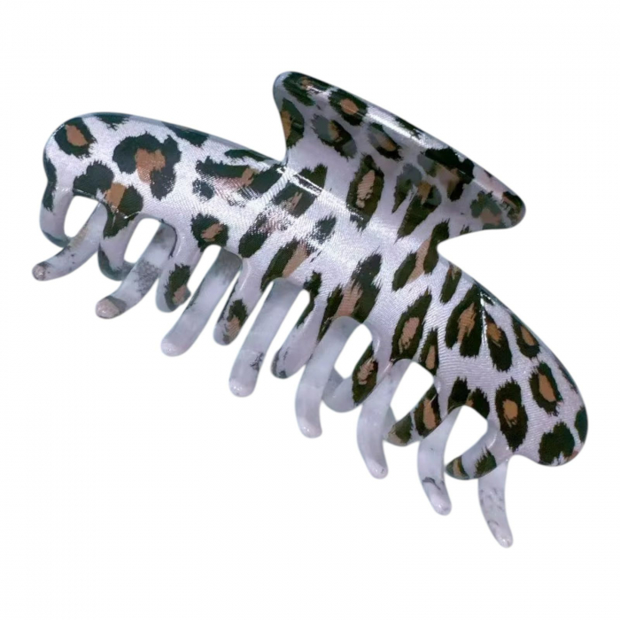 Cleste de Păr Mare 11cm, Model Animal Print, Cu Etichetă pentru Expunere | Accesoriu Fashion |  [5]