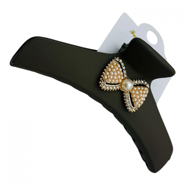 Clește de Păr Mare 11cm, Silicon Mat, Accesoriu Fundiță, Diverse Culori, Cu Etichetă pentru Expunere |  [3]
