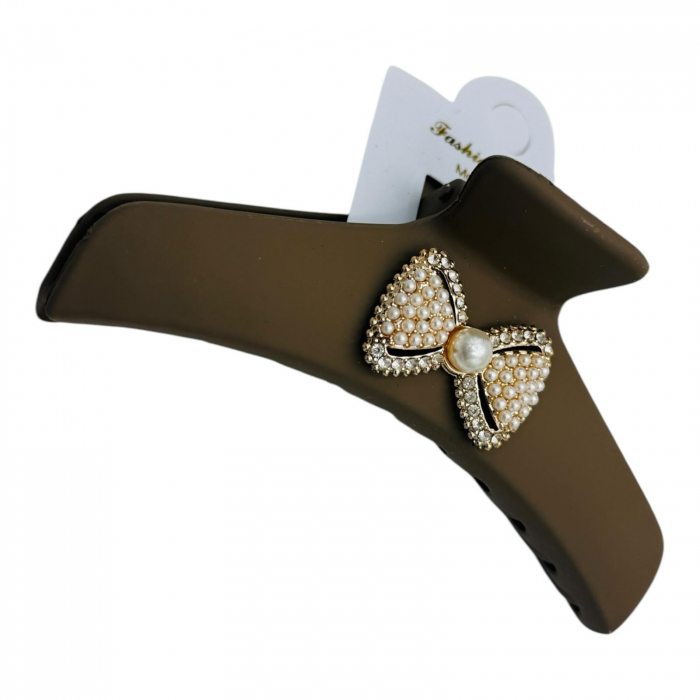 Clește de Păr Mare 11cm, Silicon Mat, Accesoriu Fundiță, Diverse Culori, Cu Etichetă pentru Expunere |  [2]