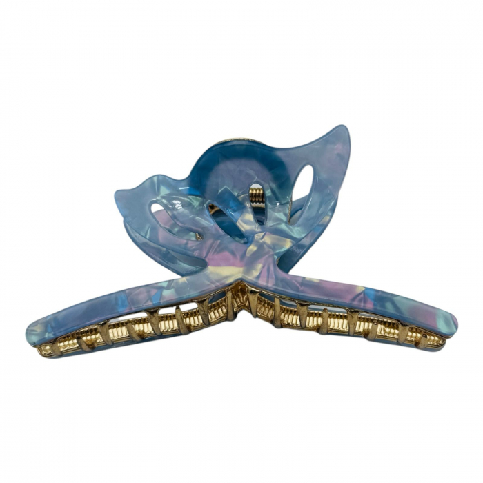 Clește de Păr Mare 12.5cm, Model Fluture, Metal cu Silicon Sidefat, Diverse Culori, Etichetă pentru Expunere |  [2]