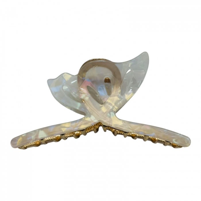 Clește de Păr Mare 12.5cm, Model Fluture, Metal cu Silicon Sidefat, Diverse Culori, Etichetă pentru Expunere |  [5]
