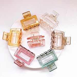 Clește de Păr Mărime Medie 5cm, Model Transparent, Diverse Culori, Cu Etichetă pentru Expunere |  [2]