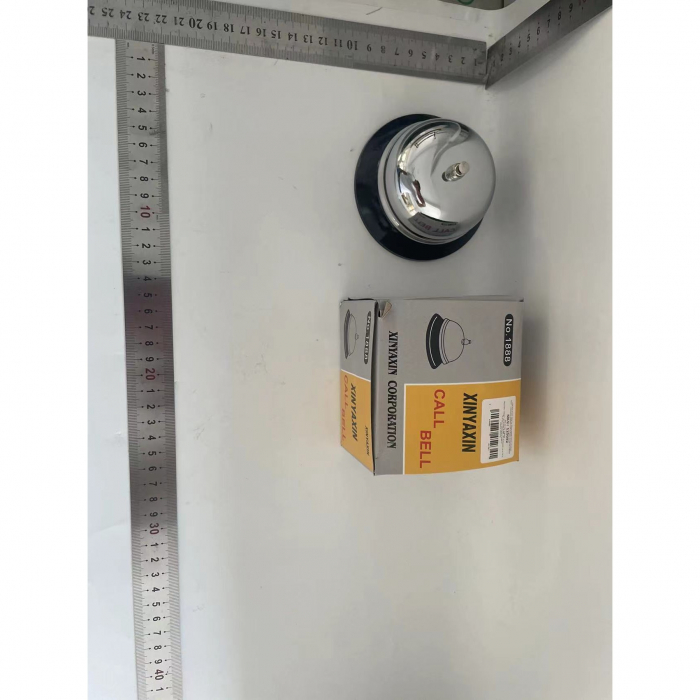 Clopotel sonerie metalica , pentru receptie hoteluri, baruri, restaurante, material metal si plastic, 6 x 10 cm, argintiu [6]