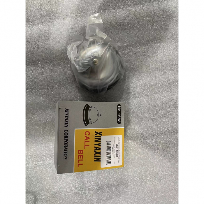 Clopotel sonerie metalica , pentru receptie hoteluri, baruri, restaurante, material metal si plastic, 6 x 8.5 cm, argintiu [5]