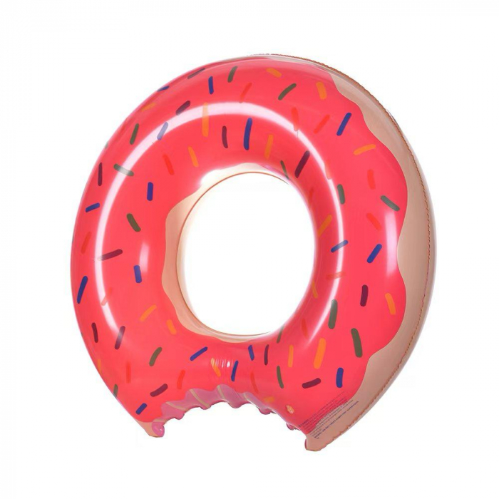 Colac de salvare gonflabil, 90 cm, culori combinate, in forma de gogosa – Accesoriu vesel si confortabil pentru piscina si plaja,  [2]