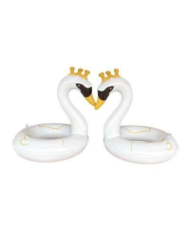 Colac inot lebada alba cu coroana aurie, model elegant gonflabil 90 cm, pentru copii si adulti, ideal pentru piscina, mare, sedinte foto sau petreceri de vara,  [2]